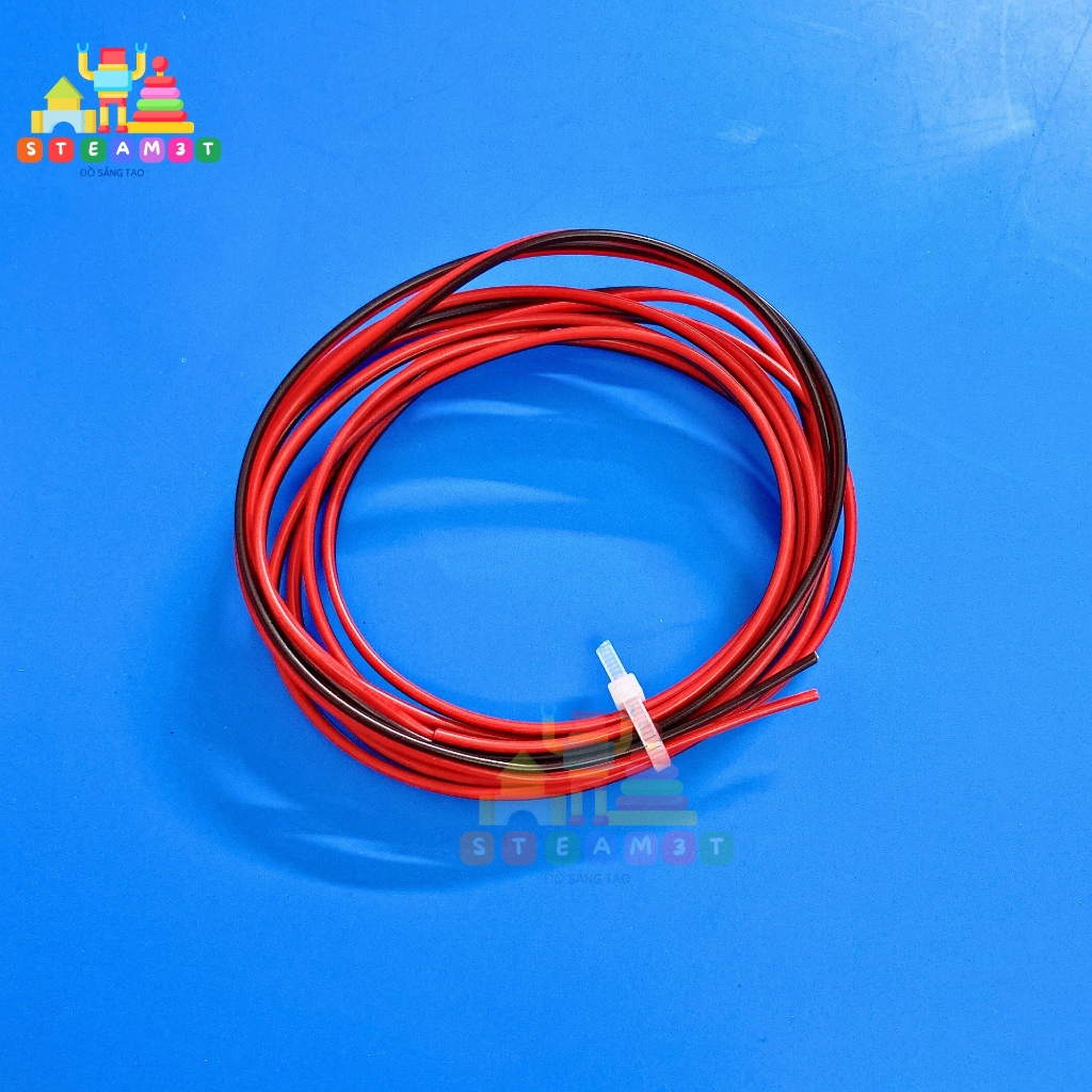 2 Mét Dây Điện Đôi Màu Đen Đỏ, 2468#22, Kích Thước 1,6mm*3,2mm, Số 22, 17 Lõi - LK0671