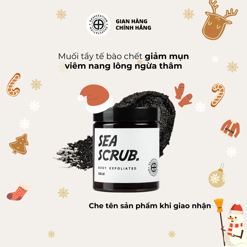 SEA SCRUB - muối than tre làm giảm mụn lưng handmade