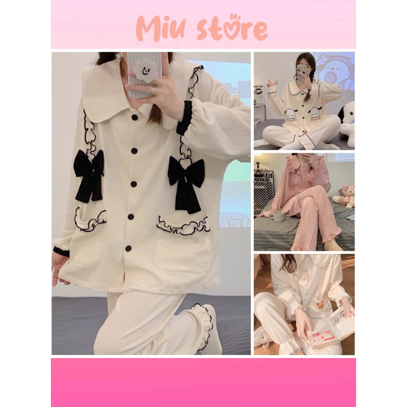 SET ĐỒ NGỦ THU ĐÔNG DÀI TAY TIỂU THƯ - Pijama BÁNH BÈO CỰC XINH