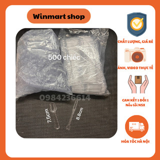 Lốc 500c thìa nhựa, dĩa nhựa trong suốt ăn sữa chua dùng 1 lần