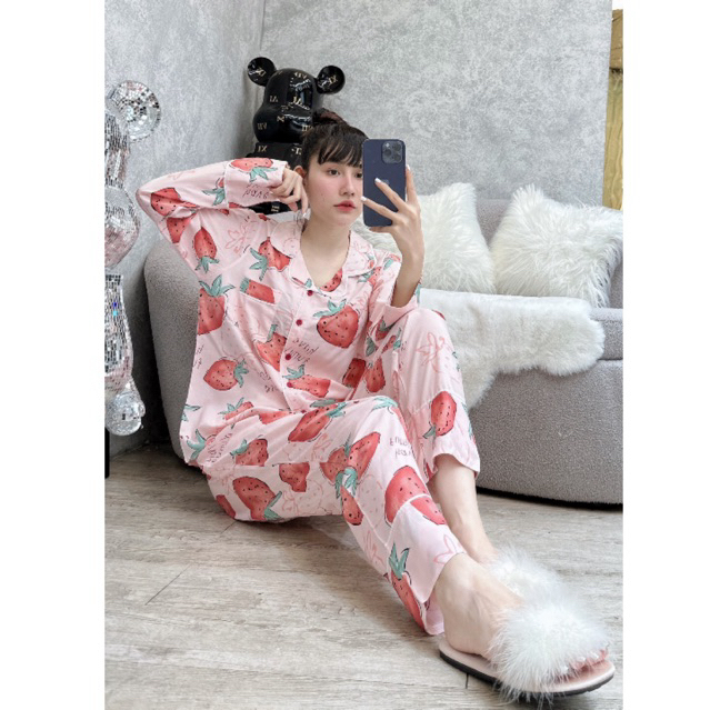 Pijama tay dài lanh tote, Bộ đồ dài tay cao cấp vnxk, bộ mặc nhà xinh, đồ bộ tote nữ xinh