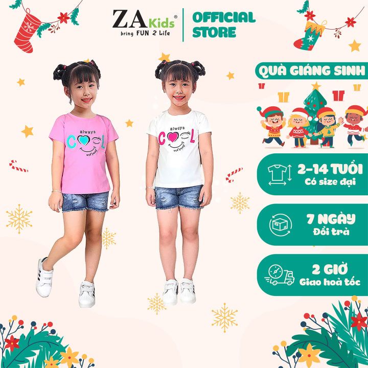 Bộ Quần Áo Thun Tay Ngắn Quần Jean Bé Gái  ZA Kids JE509