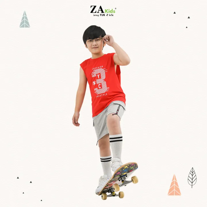 Quần Đùi Bé Trai Thun Da Cá ZAKids ZA22020QĐ. Size 2-10 Tuổi