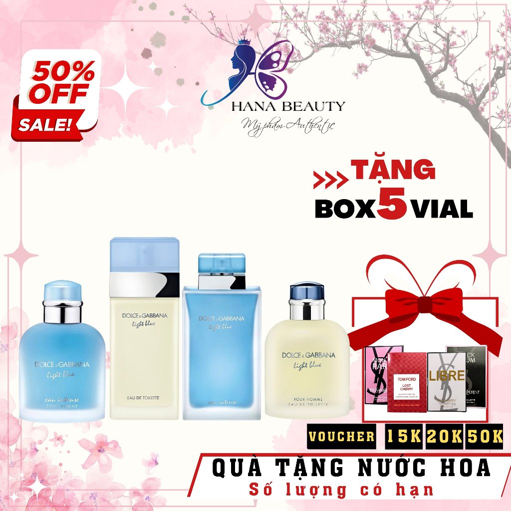 Nước Hoa Dolce Gabbana Light Blue For Women 10ML, Light Blue Intense Women, Nước hoa mùa hè dành cho nữ