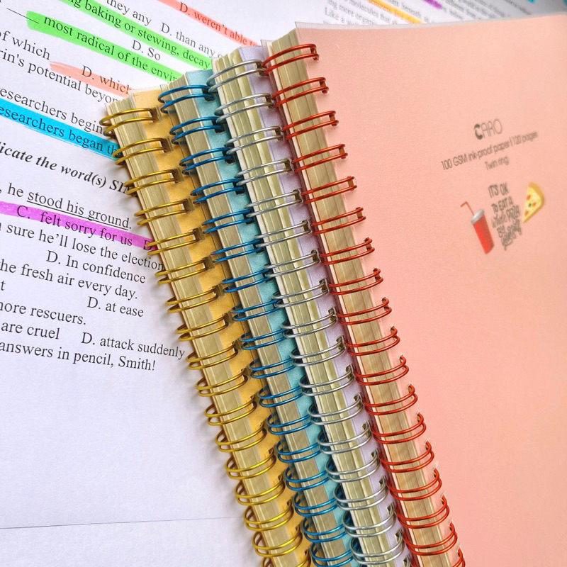 Vở lò xo kép Caro 5x5 B5  mm bìa nhựa 120 trang Klong 575 / Sổ Caro Klong MS575