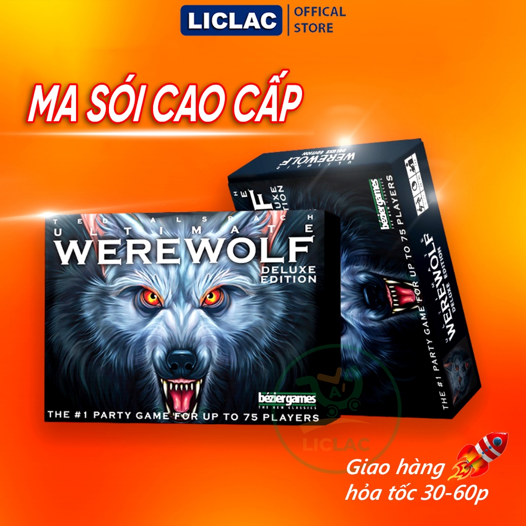 BÀI MA SÓI Ultimate 92 lá CAO CẤP chất liệu giấy Couche chống nước 2 mặt, Trò chơi Board Game Ma Sói Việt Hóa