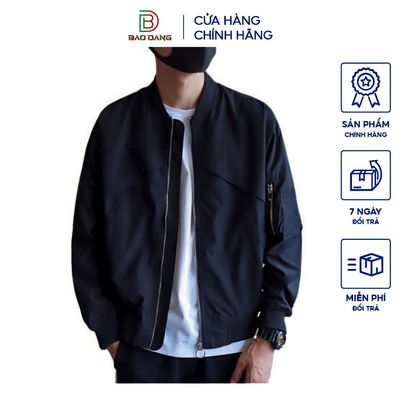 Áo khoác bomber trơn chất liệu dù cán hai lớp năm nữ phối tà trên ngực đơn giản lịch sự Bảo Đăng