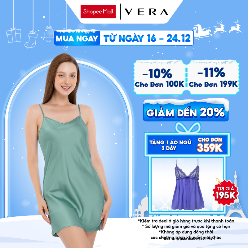 Đầm ngắn VERA hai dây satin trơn mát lạnh, mềm mại - V0588