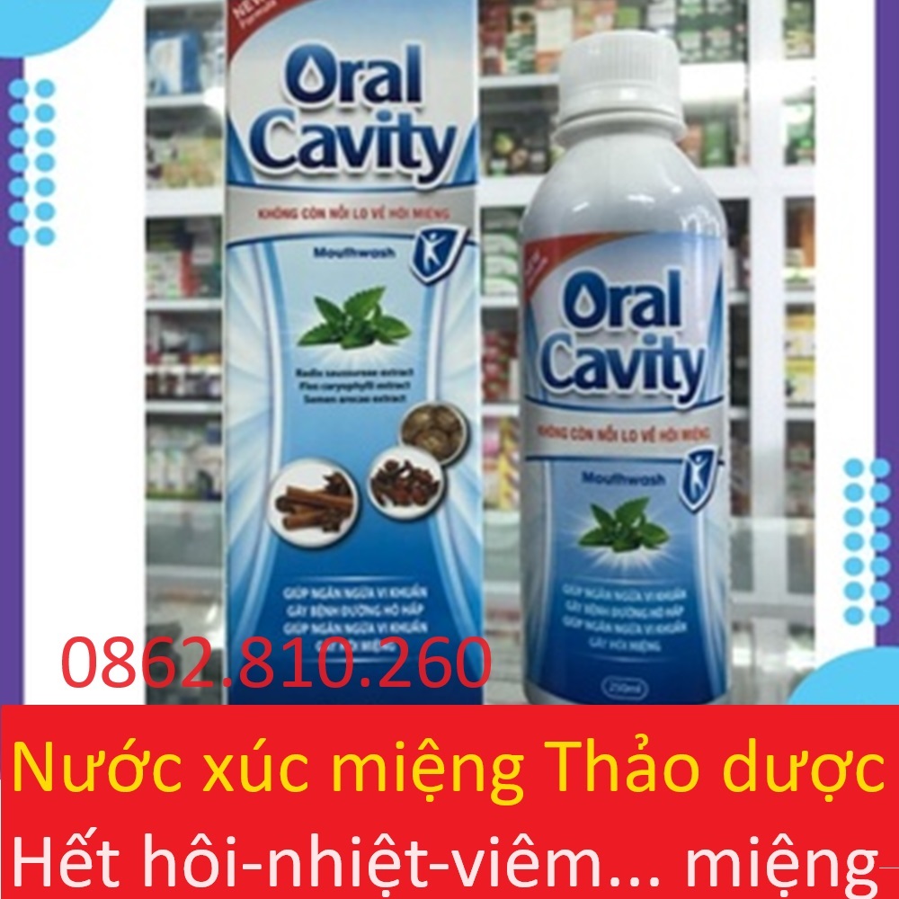 Nước súc miệng Oral Cavity lọ 250ml xúc miệng thảo dược chính hãng