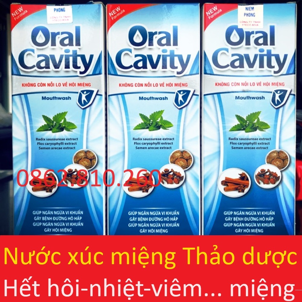 Nước súc miệng Oral Cavity lọ 250ml xúc miệng thảo dược chính hãng