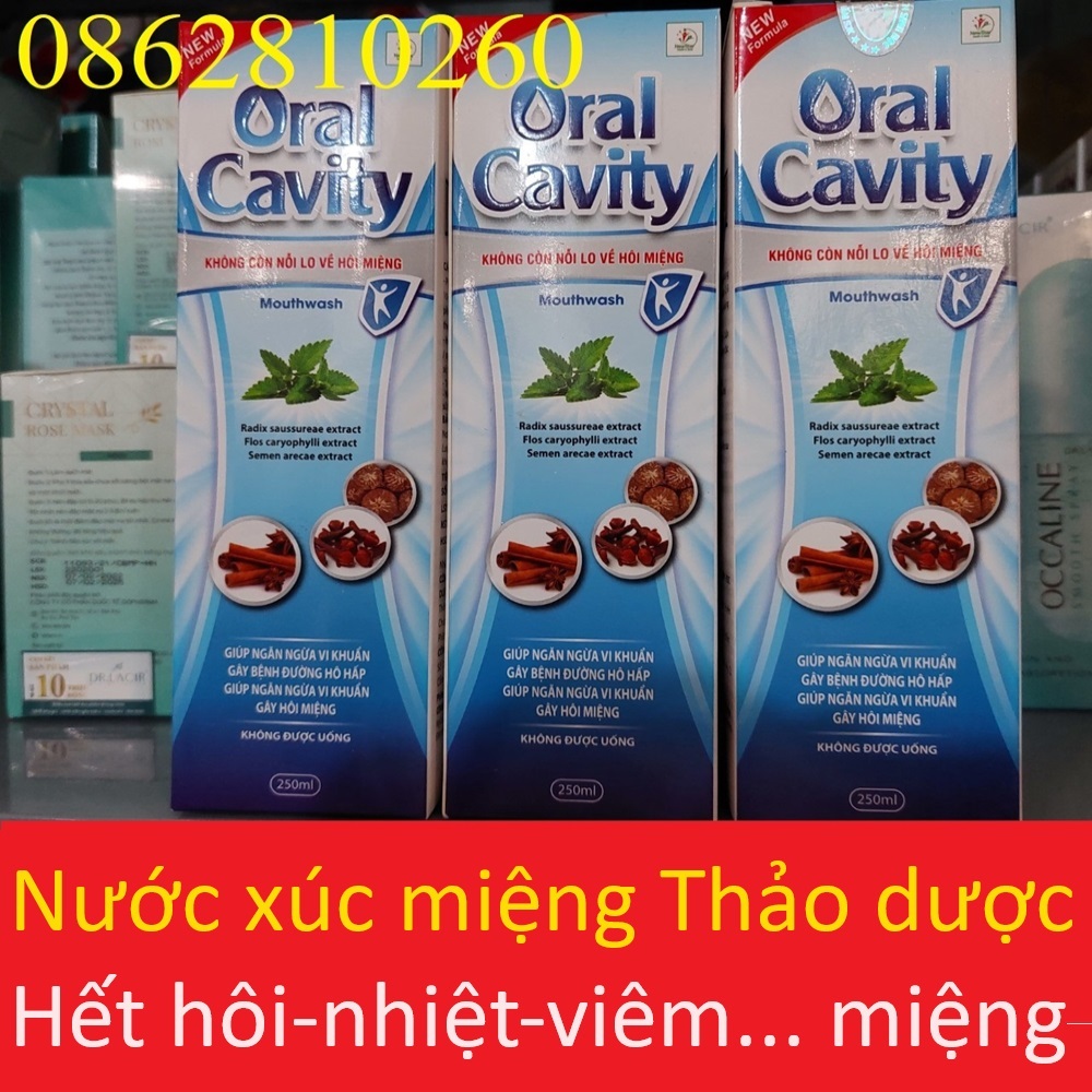 Nước súc miệng thảo dược Oral Cavity - lọ 250ml nước xúc miệng chính hãng date mới nhất
