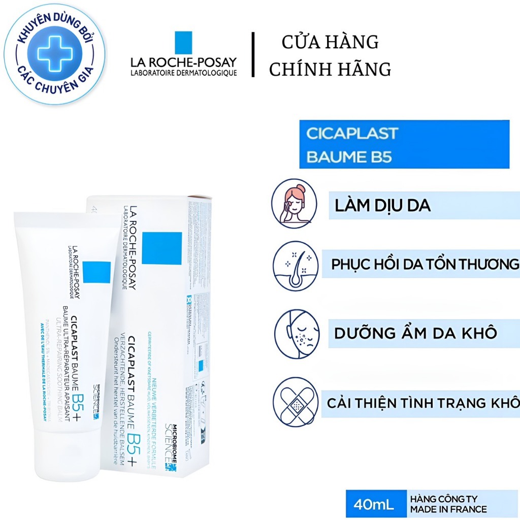 Kem dưỡng ẩm la roche posay b5 hỗ trợ làm dịu và phục hồi da bị tổn thương 40ml mẫu mới [SIÊU HOT]