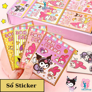 Sổ sticker gấu dâu lotso, kuromi, elsa 12 trang làm quà tặng cho học sinh