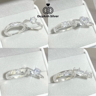 (Hỏa tốc) Các mẫu nhẫn đôi bạc DUYANH SILVER đính đá trẻ trung bạc thật không gỉ