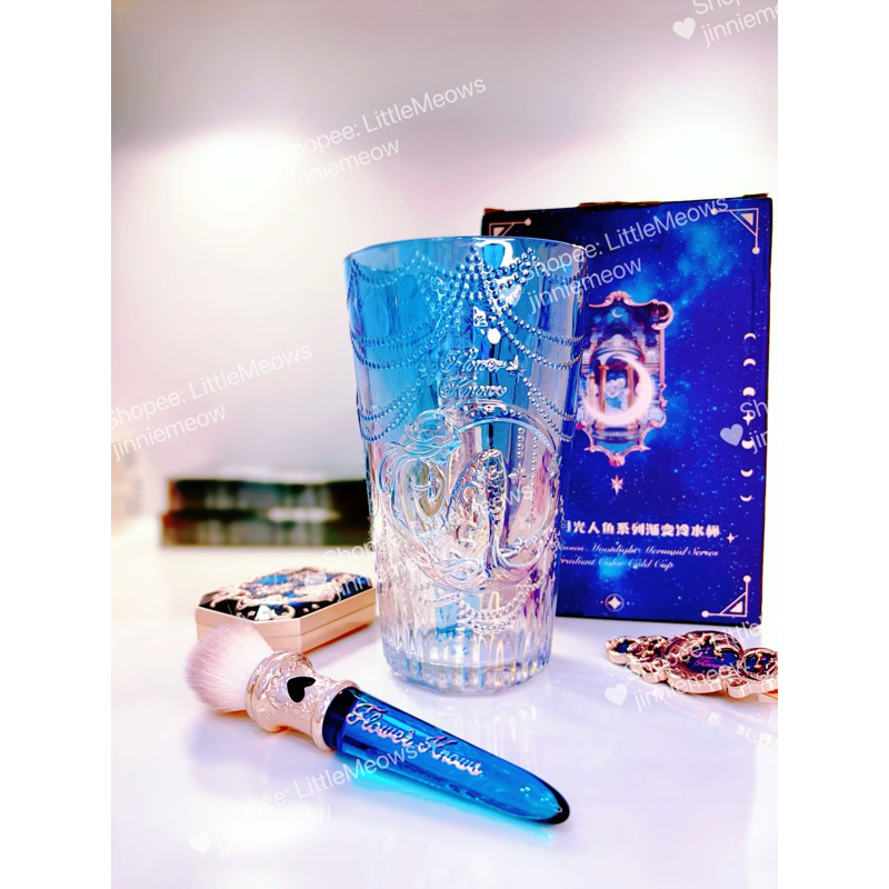 Ly nước Flower Knows Mermaid - Ly cốc Tiên Cá - Ly nước màu sắc gradient, lấp lánh công chúa 450ml