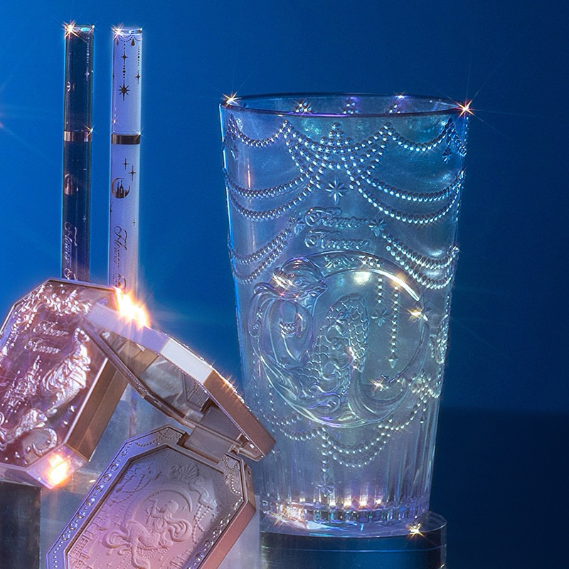 Ly nước Flower Knows Mermaid - Ly cốc Tiên Cá - Ly nước màu sắc gradient, lấp lánh công chúa 450ml