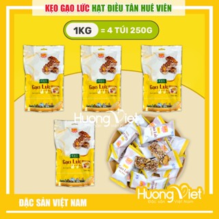  1KG kẹo gạo lức hạt điều cao cấp Tân Huê Viên 250g kẹo gạo lứt Sóc Trăng bánh kẹo tết đãi khách  4 TÚI 250G  