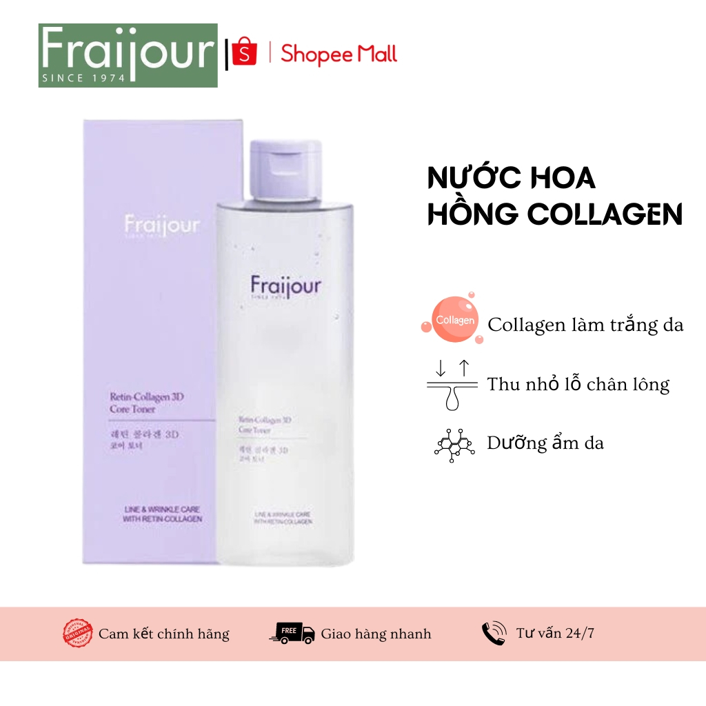 Nước Hoa Hồng Fraijour Retin-Collagen 3D Core Toner 250ml