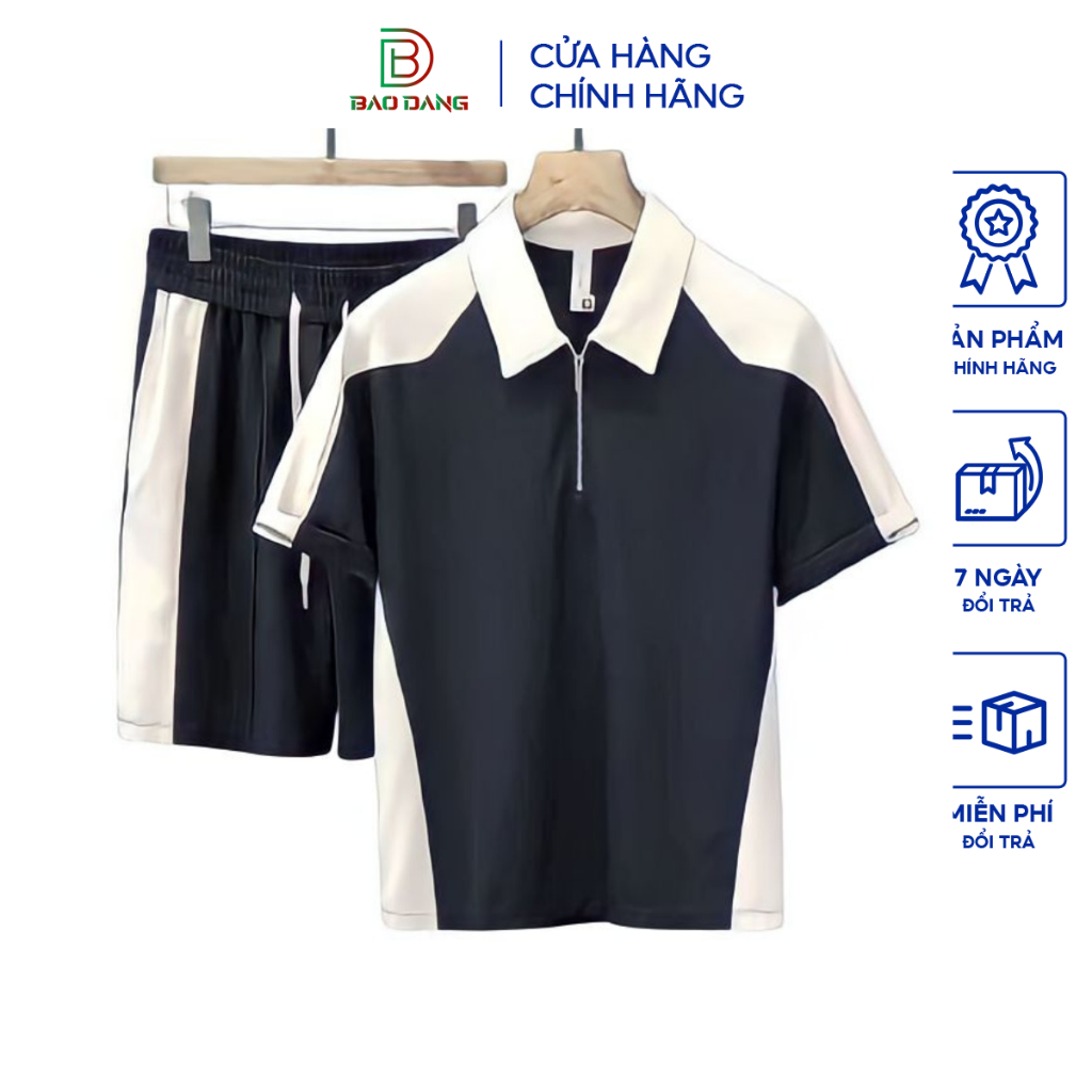 Bộ quần áo thể thao nam nữ vải poly cá sấu thoáng mát thấm hút mồ hôi cao cấp phối sọc mẫu 2024 Bảo Đăng