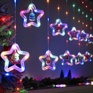 Dây đèn LED nháy rèm banh cầu tuyết trang trí Giáng sinh Noel có phích cắm điện, đèn rèm thả trang trí cao cấp