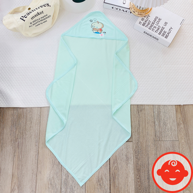 Chăn ủ cotton cho bé có mũ mềm mại