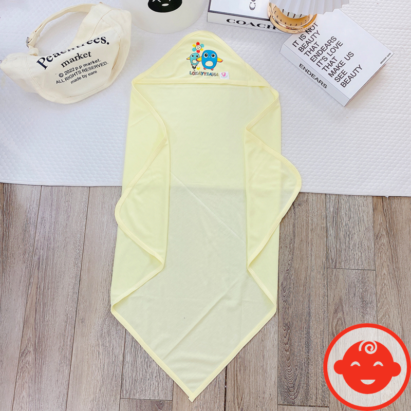 Chăn ủ cotton cho bé có mũ mềm mại
