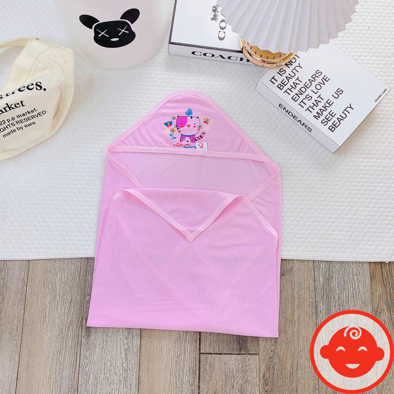 Chăn ủ cotton cho bé có mũ mềm mại