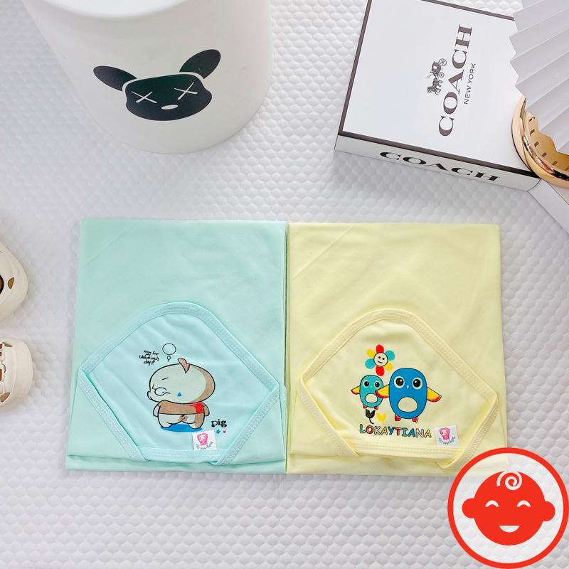 Chăn ủ cotton cho bé có mũ mềm mại