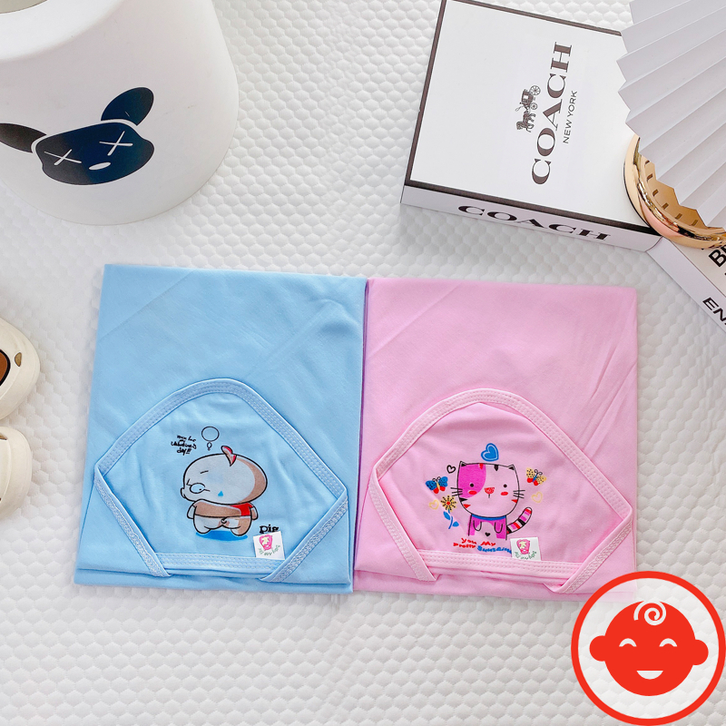 Chăn ủ cotton cho bé có mũ mềm mại
