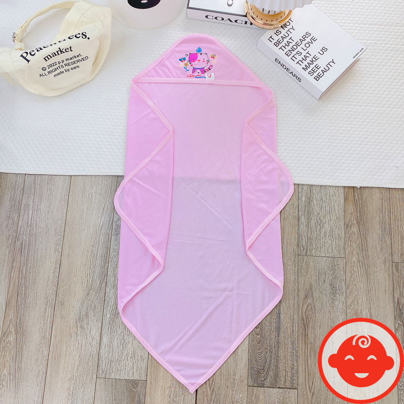 Chăn ủ cotton cho bé có mũ mềm mại