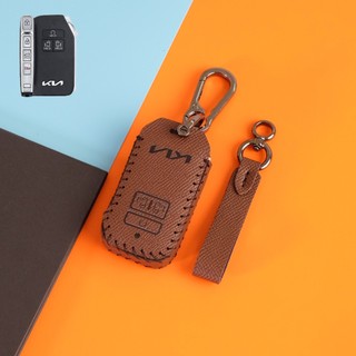 Bao da chìa khóa, ốp chìa khóa smartkey xe KIA Carnival 2022, 2023 da bò handmade chất lượng cao KNV EPS