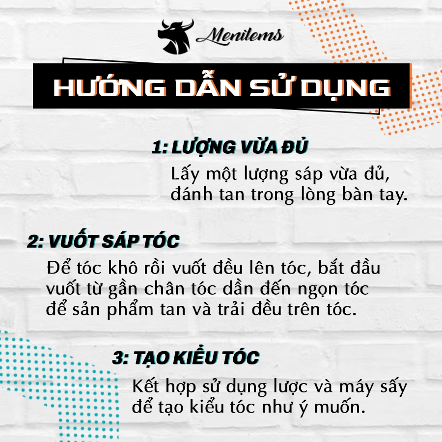 Sáp vuốt tóc Menitems, sáp tóc pomade, giữ nếp, tạo kiểu tự nhiên cả ngày dài, nước hoa lưu hương lâu Tropical Wind