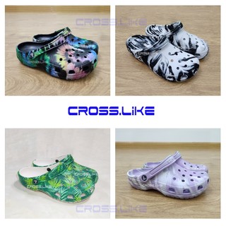 Sục CROSS Classic Clog họa tiết thời trang, dép sục nam nữ siêu Cute, dép nhựa nguyên khối siêu bền, đi mưa thoải mái.