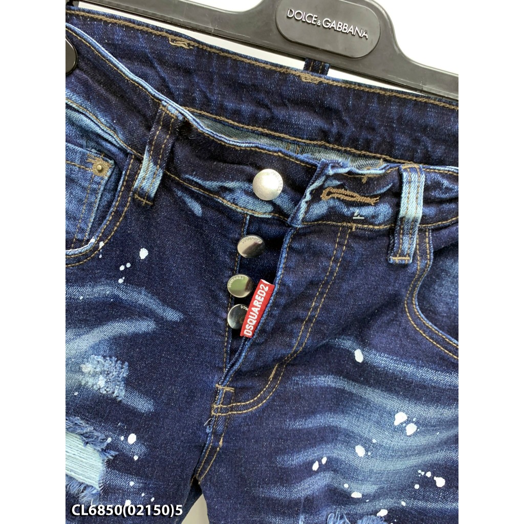 Quần Jeans Nam Amr Xanh Rách Đinh Siêu Hot - Quần Bò Nam Rách Đinh Chất Đẹp