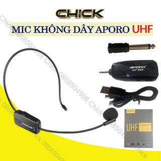 Mic không dây uhf aporo, kết nối đa năng với loa trợ giảng, loa kéo, âm ly