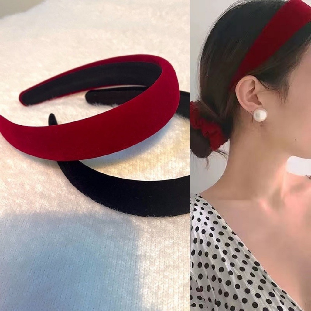 Bờm Cài Tóc Thắt Tết Vải Nhung, Băng Đô Cài Tóc