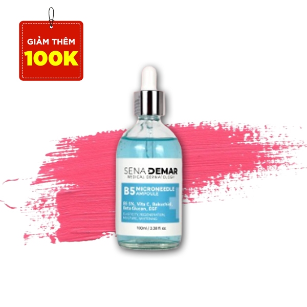 Serum B5 SenaDemar 100ml Microneedle ampoule hạn 2026 B5 Vit C Bakuchiol Beta glucan EGF