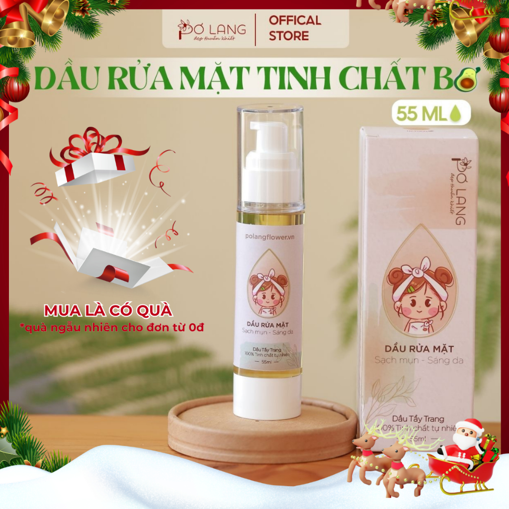 Dầu rửa mặt tẩy trang Pơ Lang làm sạch sâu 2 trong 1 - chai 55ml