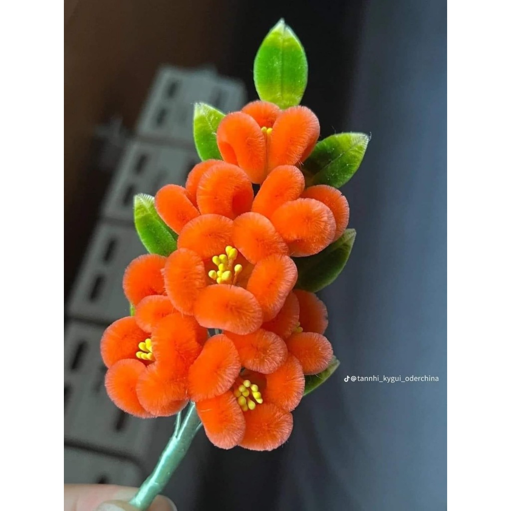 Kẽm nhung 10mm, dài 1m; 1,2m, dầy, mịn làm nụ tầm xuân, lá, hoa đào