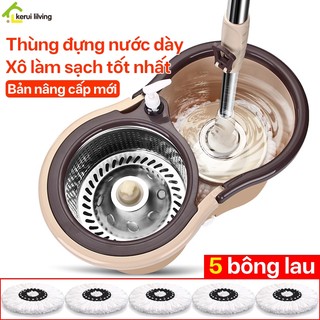 Bộ lau nhà NAGo lồng Inox,Bộ cây lau nhà ly tâm 4 bánh mẫu mới,Thùng Lau Nhà 360 độ,lau sạch nhanh