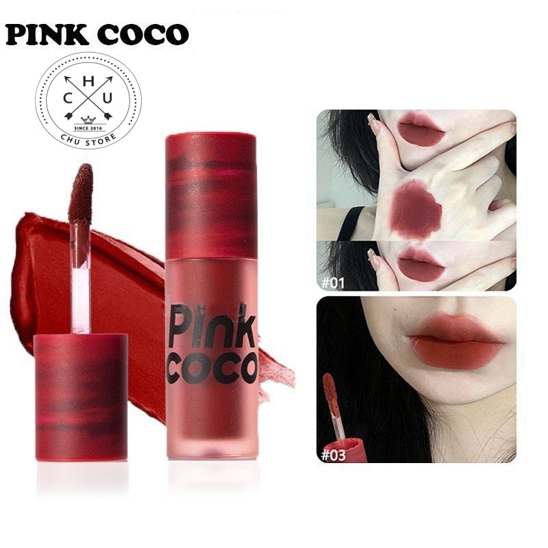 (Bán buôn sỉ) Son Kem Lì Pink COCO mịn như nhung vỏ đỏ trang điểm môi tự nhiên Chống Thấm Nước Lâu Trôi PinkCOCO Son13