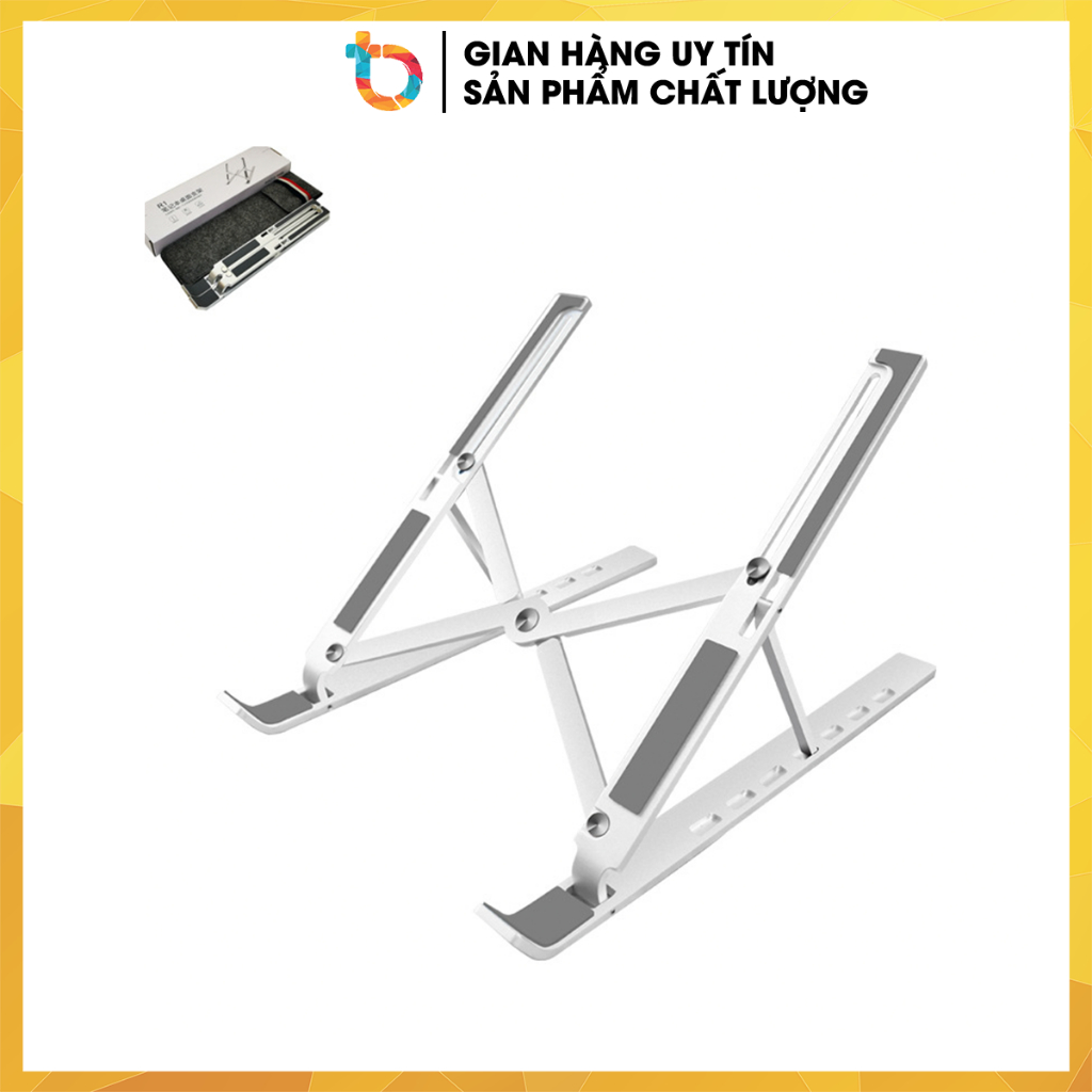 Giá đỡ Laptop phiên bản R1 cao cấp , Giá kê MacBook , Ultrabook chất liệu bằng nhôm điều chỉnh độ cao, xếp gọn