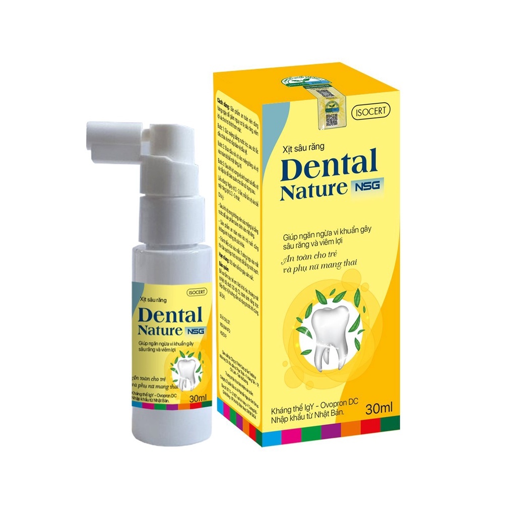 XỊT SÂU RĂNG – DENTAL NATURE NSG Hỗ trợ ngăn ngừa Sâu răng, đau răng, ê buốt răng, nhiệt miệng viêm quanh răng, viêm nha