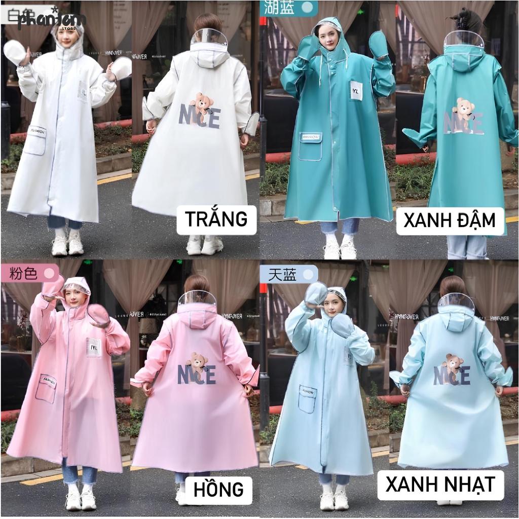 ÁO MƯA THỜI TRANG GẤU NICE HOTREND 2023 CÓ BAO TAY CHE MƯA
