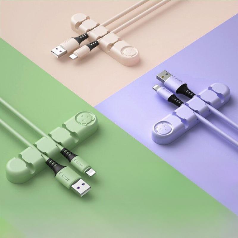 Kẹp cố định dây cáp sạc HSON, miếng dán silicon dụng cụ giá đỡ dây cáp sạc tiện lợi giúp bàn làm việc gọn gàng