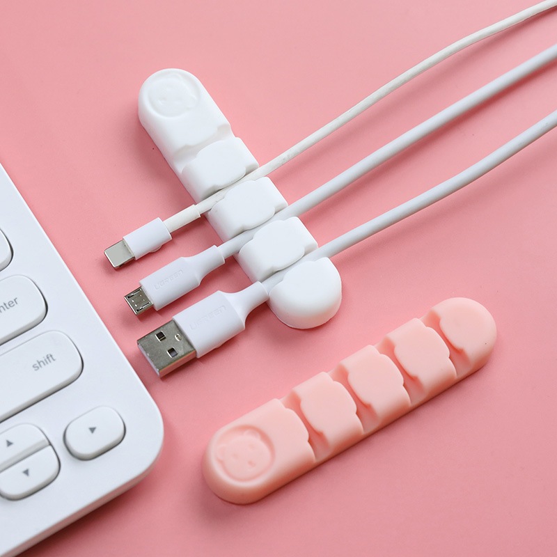 Kẹp cố định dây cáp sạc HSON, miếng dán silicon dụng cụ giá đỡ dây cáp sạc tiện lợi giúp bàn làm việc gọn gàng