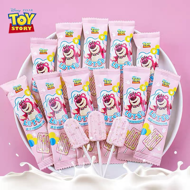 Kẹo Mút Sữa Bò Gấu Dâu Lotso Vị Dâu Tây Mix Kẹo Nổ 2in1 Popping Candy - Ăn Vặt 492