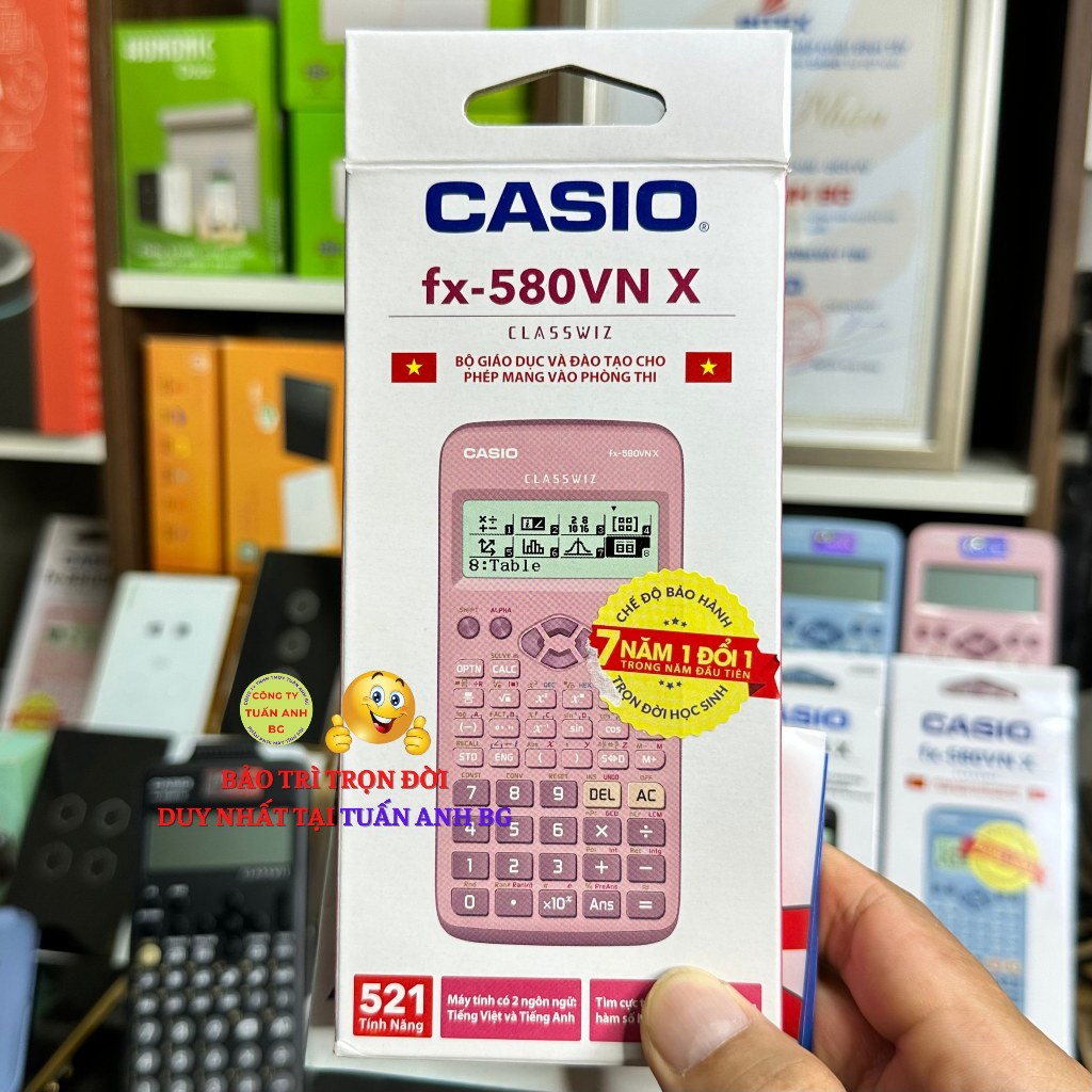 Máy tính Casio FX 580VNX chính hãng, bảo hành 7 năm, lỗi 1 đổi 1 trong năm đầu tiên
