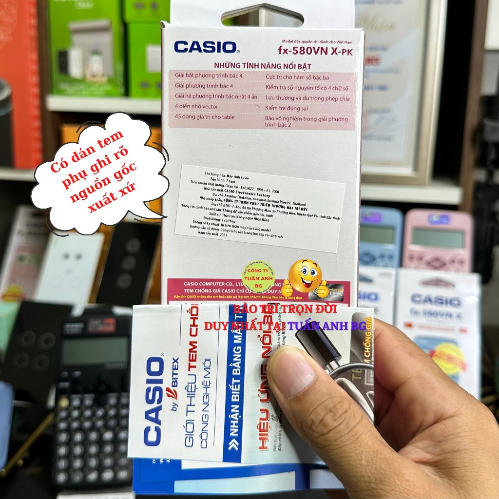 Máy tính Casio FX 580VNX chính hãng, bảo hành 7 năm, lỗi 1 đổi 1 trong năm đầu tiên