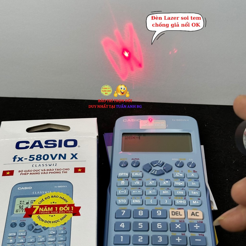 Máy tính Casio FX 580VNX chính hãng, bảo hành 7 năm, lỗi 1 đổi 1 trong năm đầu tiên